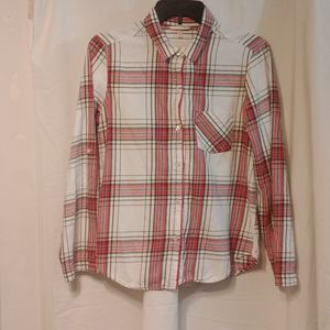 Victoria's Secret shirt plaid long sleeves can be adjusted to short sleeves szS✔